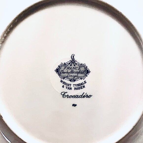 Set of 4 Charles Ahrenfeldt France Limoges Trocadero Tea Cups Saucers c1945-69 - Picture 7 of 7